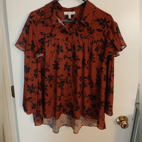 Eri & Ali Long sleeve, Bell cap shoulder, Blouse. Size Womens XL - Picture 1 of 9